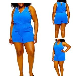 Juicy By Juicy Couture Blue Splash Terrycloth Sleeveless Romper Size Large NEW